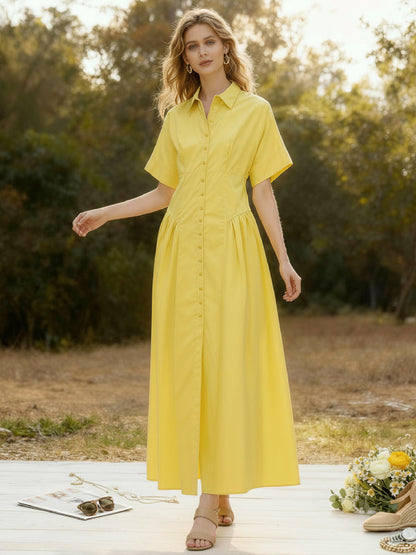 Celine Pleated Shirt Dress