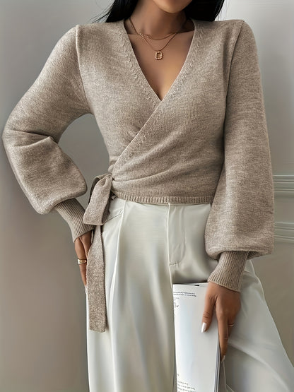 Asymmetric V-Neck Sweater
