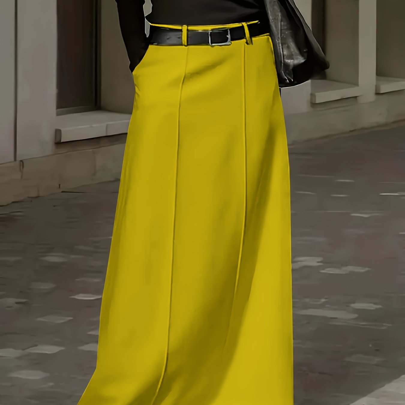 High-Waist Midi Skirt