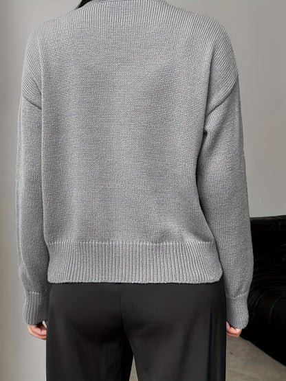 The Santa Monica Apparel™ | Polished Crewneck Button-Up Sweater