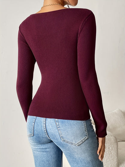 The Santa Monica Apparel™ | Square-Neck Long-Sleeve Top