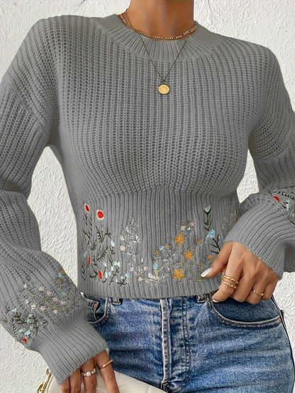 The Santa Monica Apparel™ | Ditsy Floral High-Neck Sweater