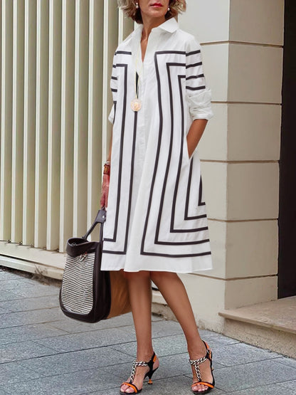 Camille Striped Shirt Dress