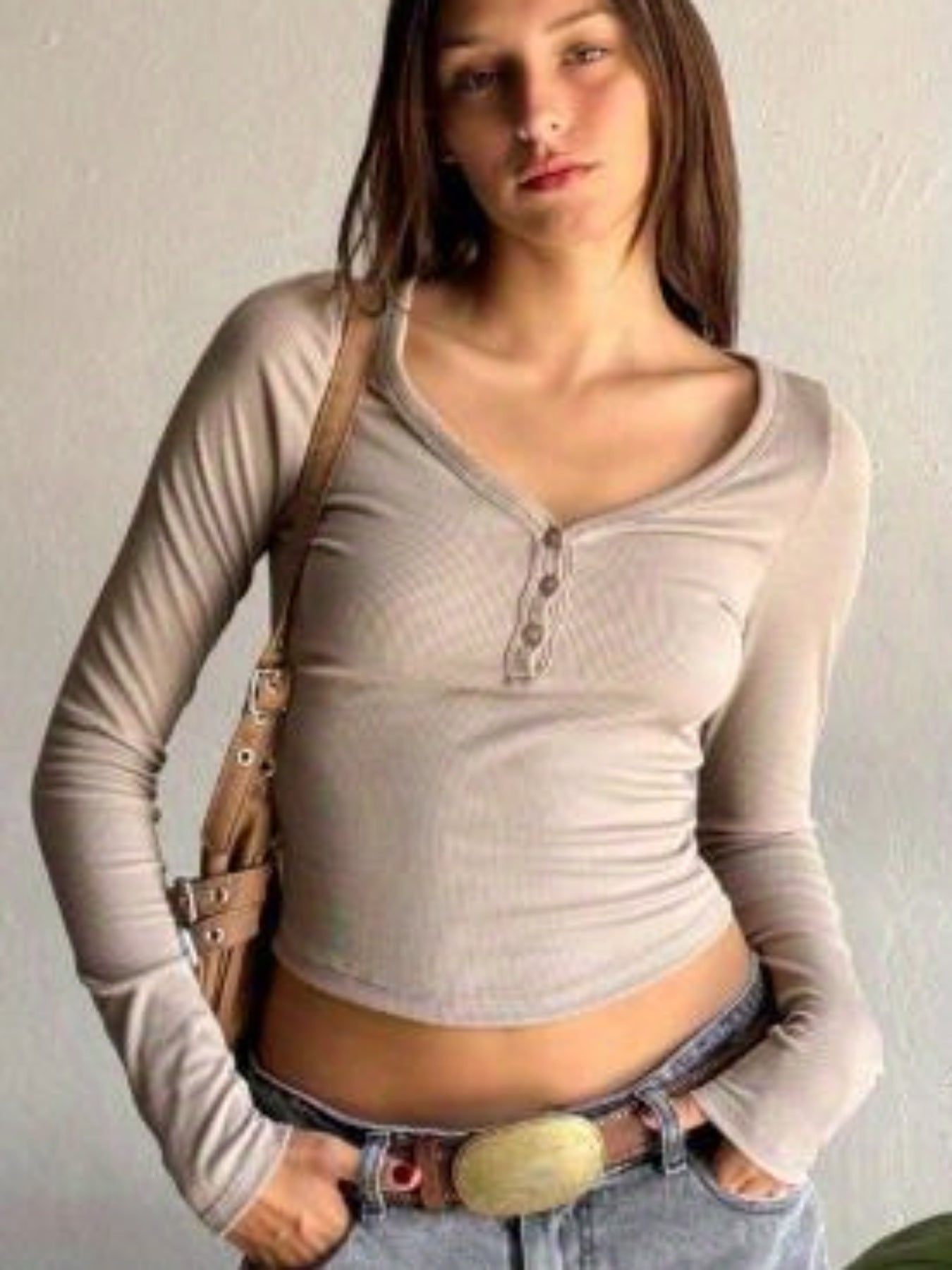 The Santa Monica Apparel™ | Button-Detail Fall Top