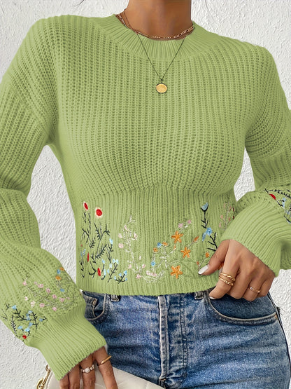 The Santa Monica Apparel™ | Ditsy Floral High-Neck Sweater