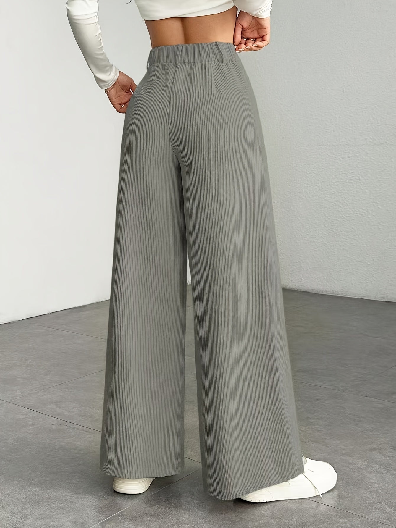 Corduroy Wide-Leg Pants