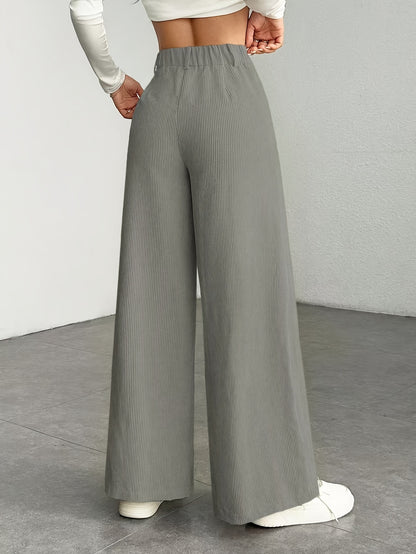 Corduroy Wide-Leg Pants