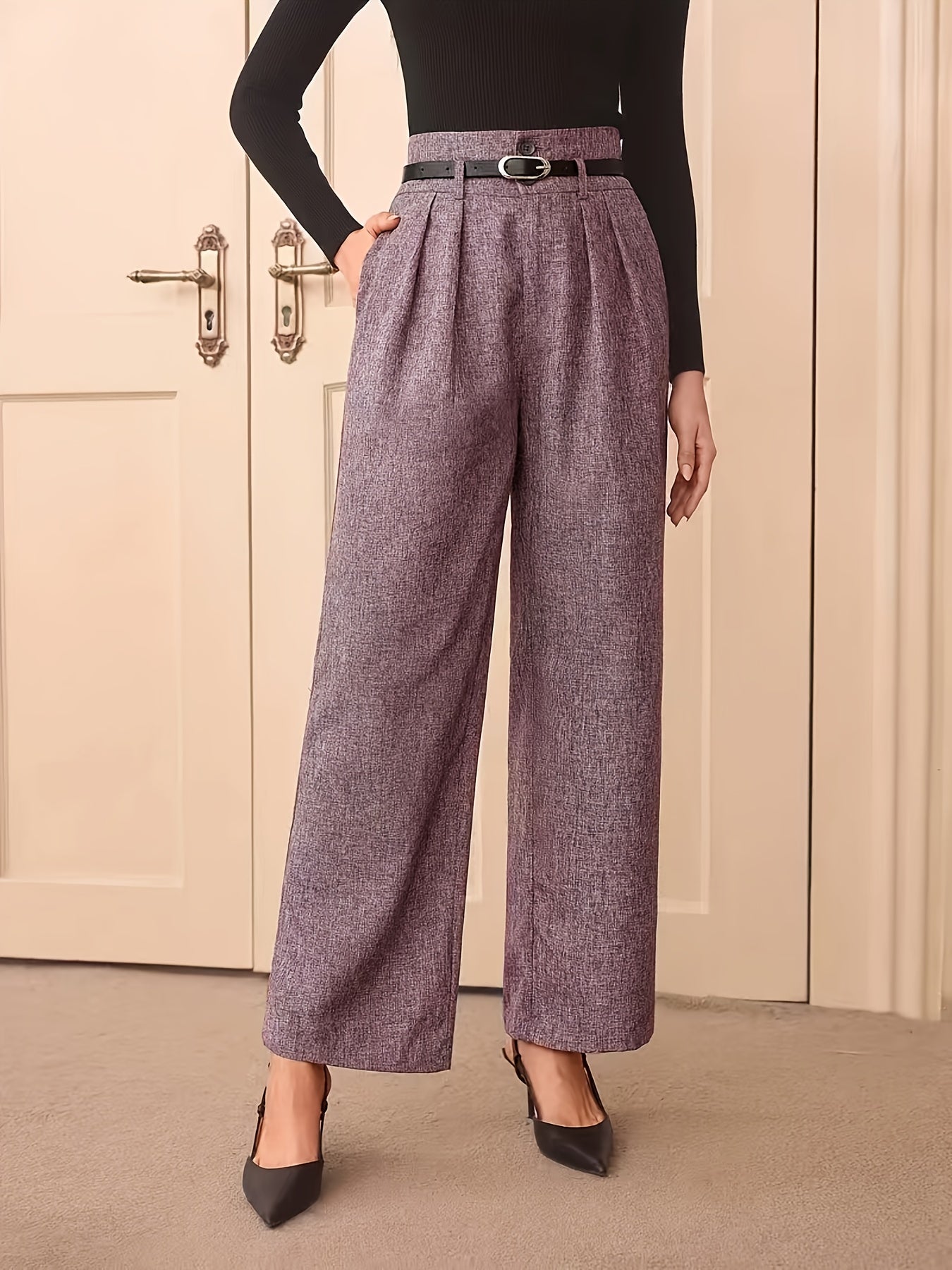 High-Waist Straight Pants