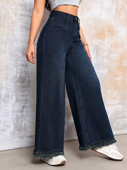 Wide-Leg Denim Jeans