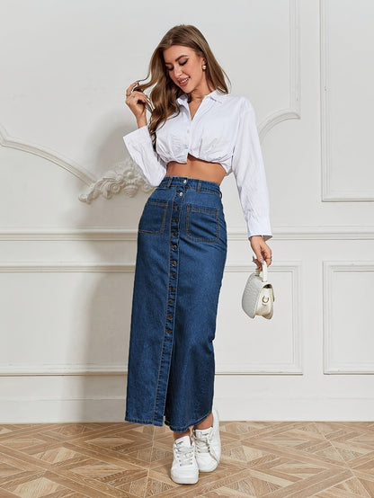 Denim Maxi Skirt