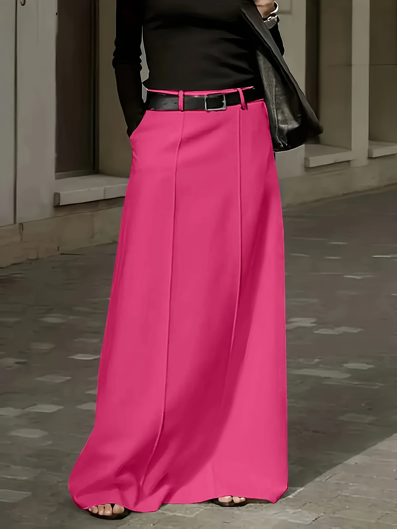 High-Waist Midi Skirt