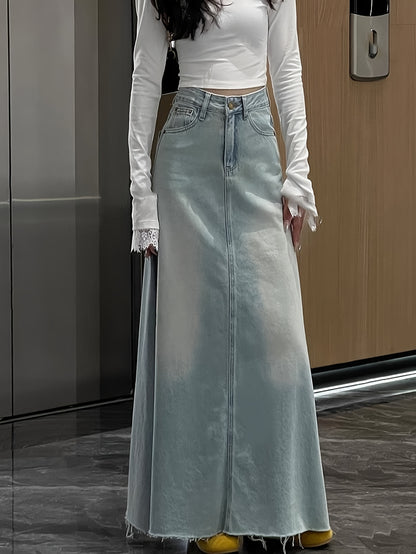Long Denim Skirt