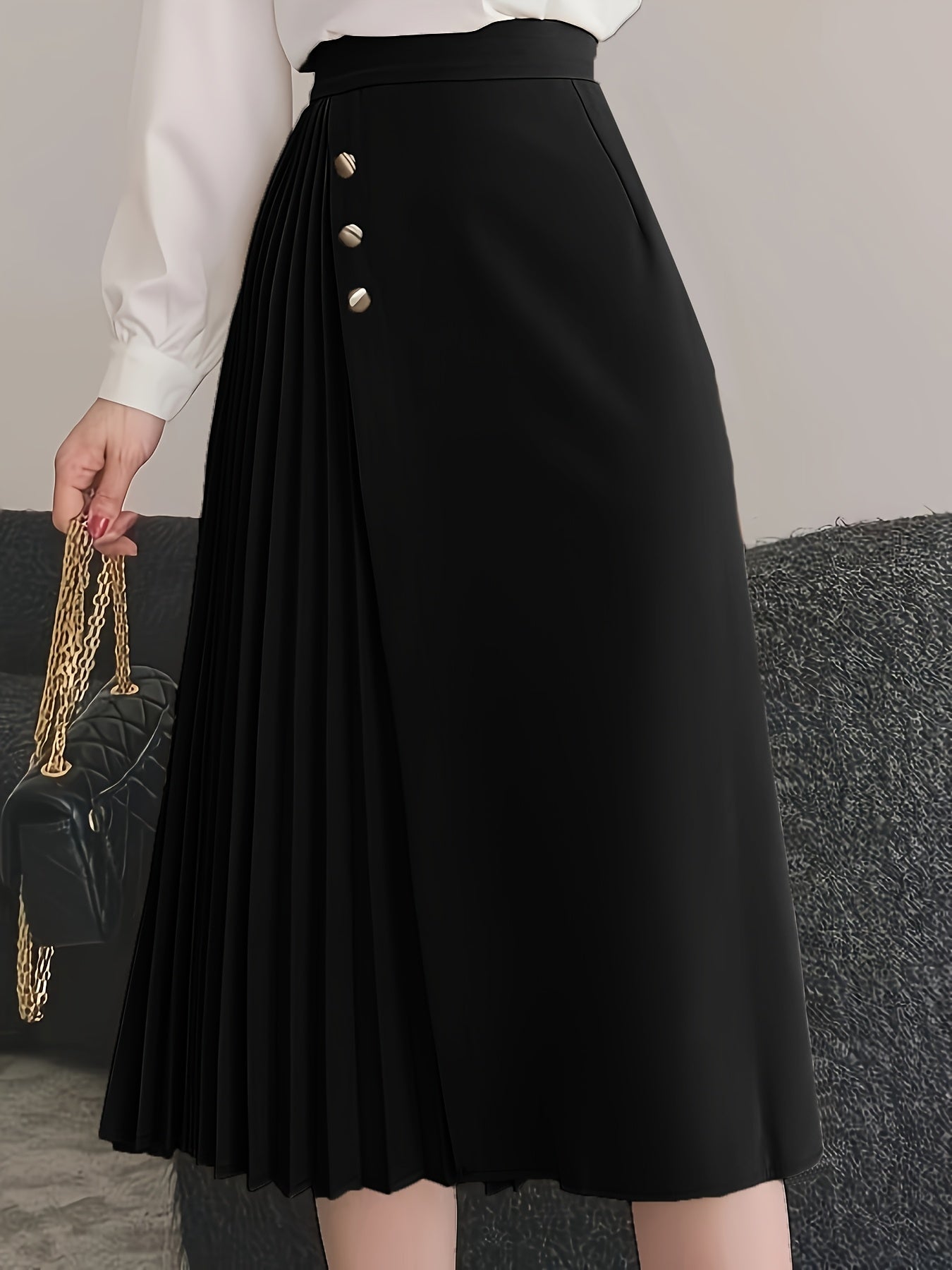 Pleated Midi Skirt