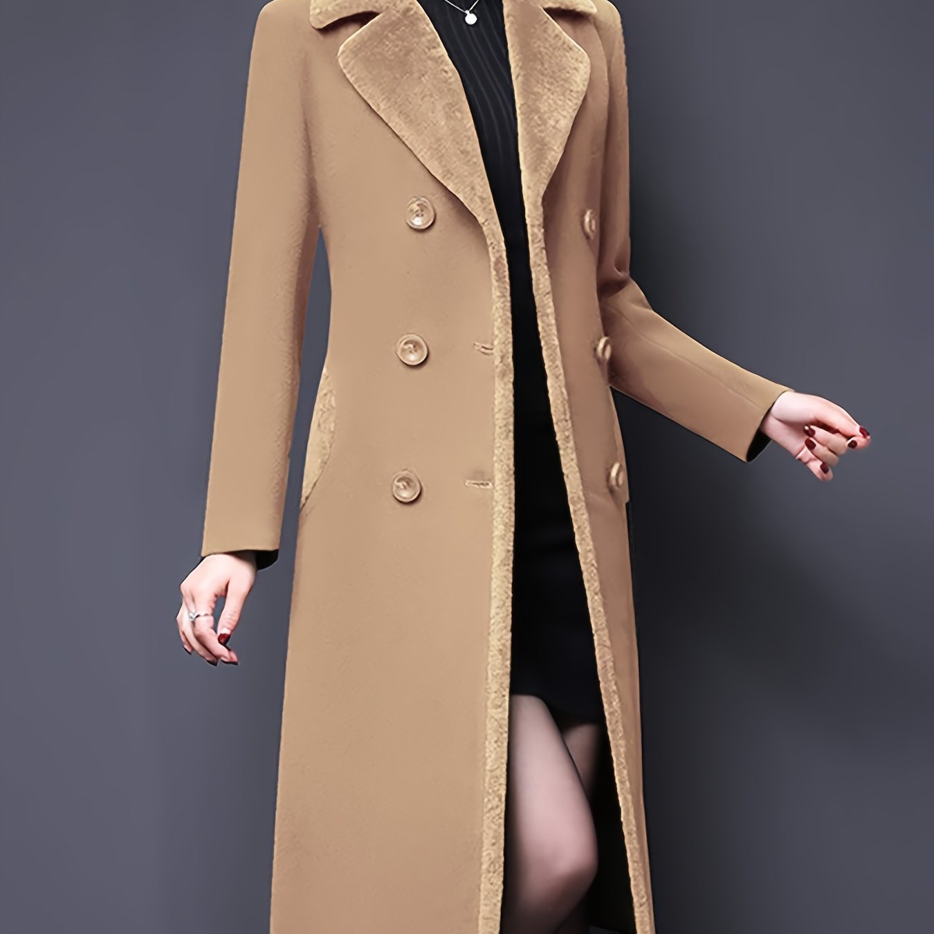 Double-Breasted Fur Coat