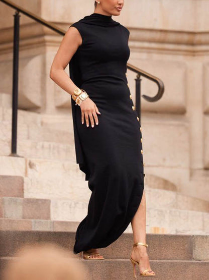 Celeste Shawl-Collar Maxi Dress