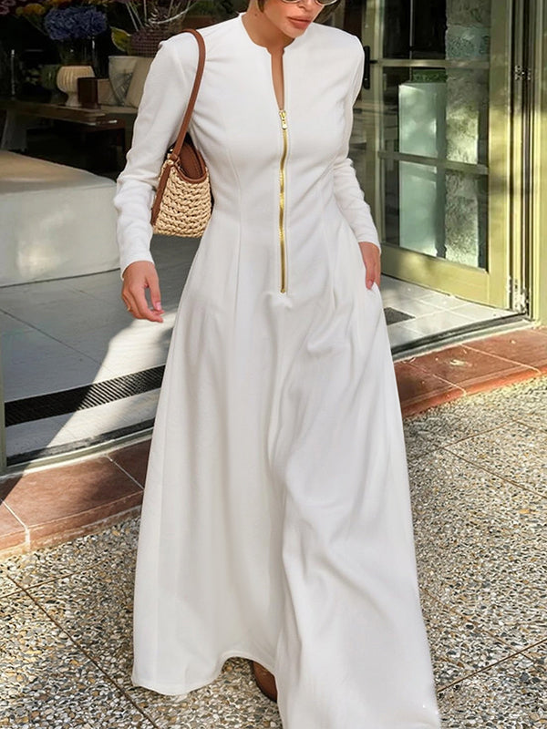 Renée Zipper Maxi Dress