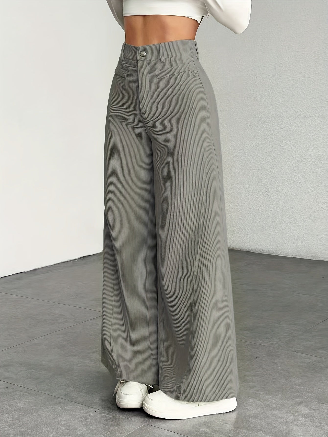 Corduroy Wide-Leg Pants