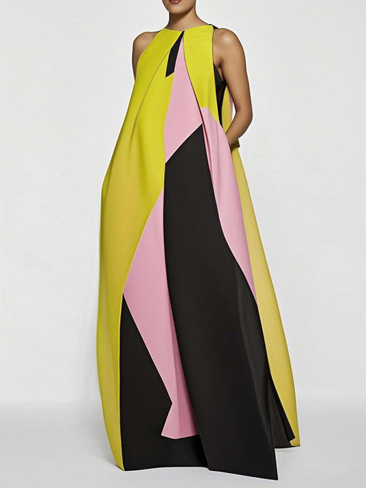 Amara Color-Block Maxi Dress