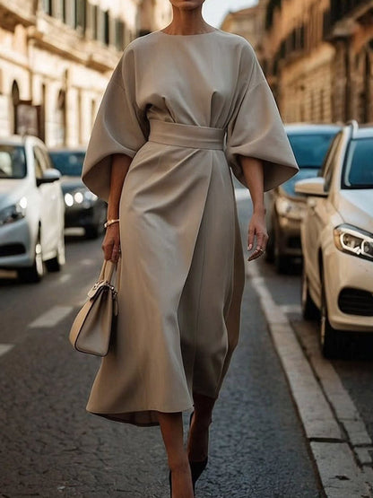 Amélie Pleated Midi Dress