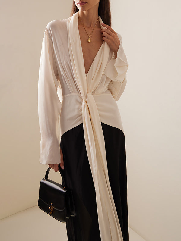 Serena Contrast Evening Dress