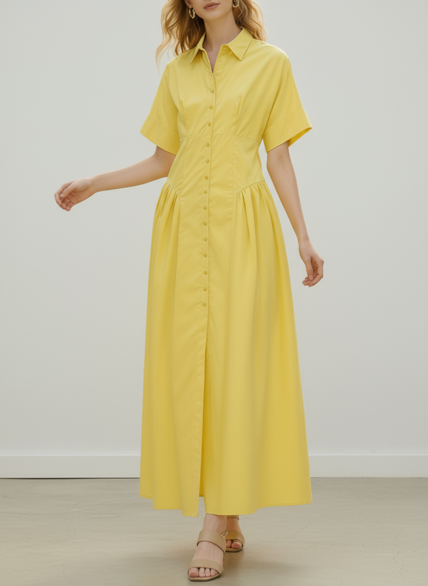Celine Pleated Shirt Dress