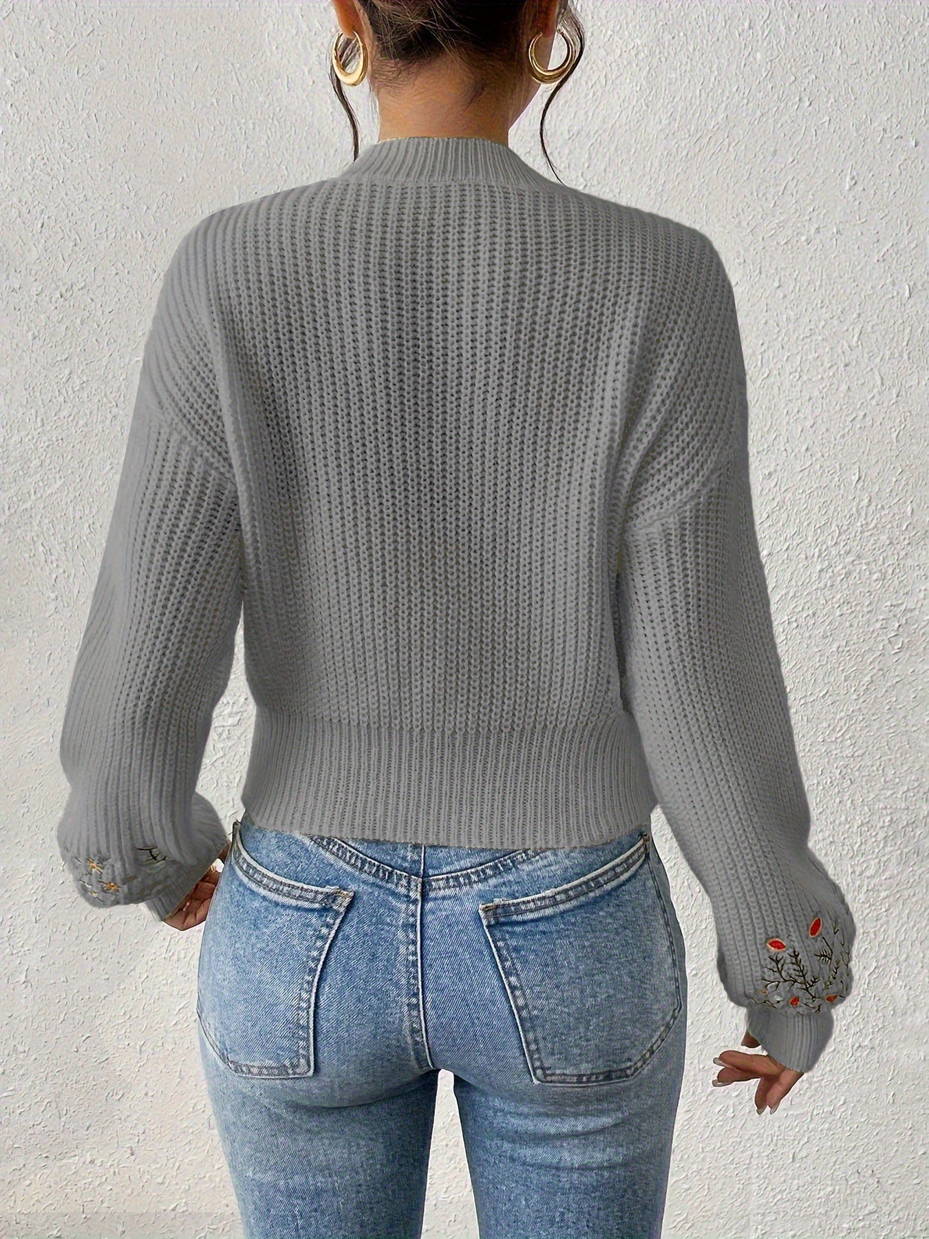 The Santa Monica Apparel™ | Ditsy Floral High-Neck Sweater