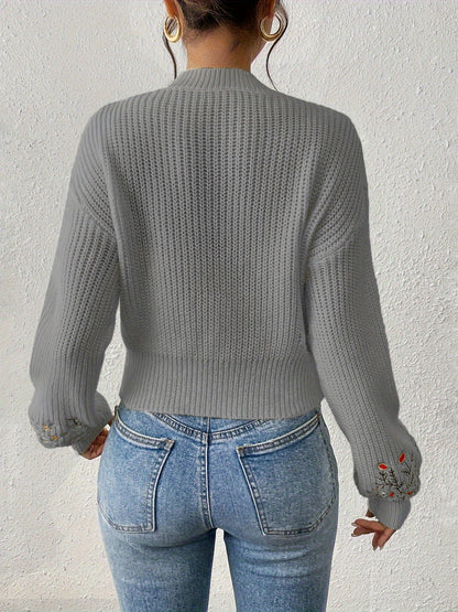 The Santa Monica Apparel™ | Ditsy Floral High-Neck Sweater