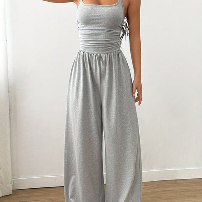 Off-Shoulder Ruched Jumpsuit