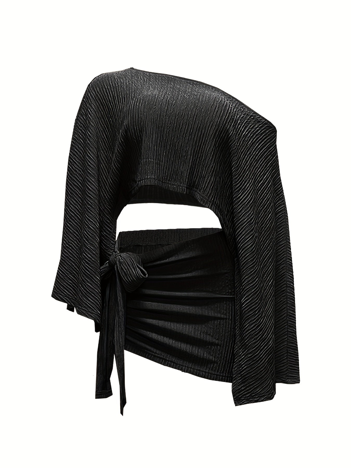 Off-Shoulder Top & Belted Skirt Set