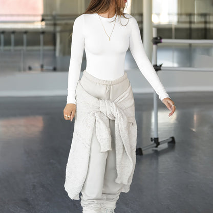 The Santa Monica Apparel™ | Sleek Stretch Crew-Neck Top