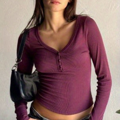 The Santa Monica Apparel™ | Button-Detail Fall Top