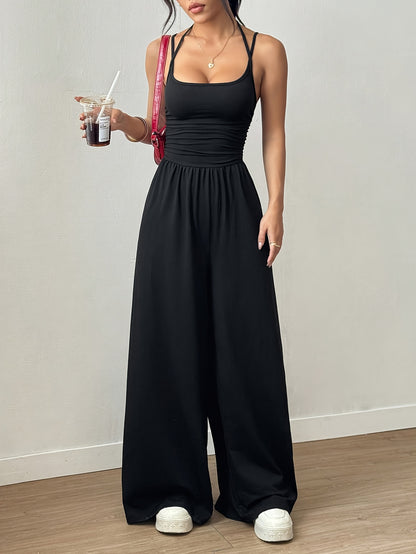 Off-Shoulder Ruched Jumpsuit