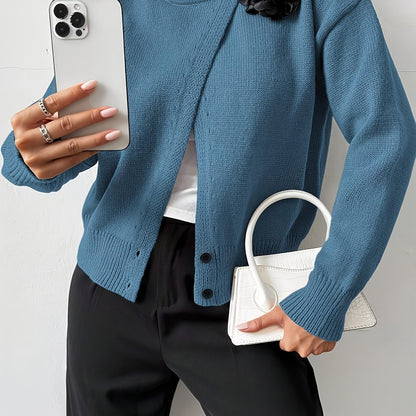 The Santa Monica Apparel™ | Polished Crewneck Button-Up Sweater