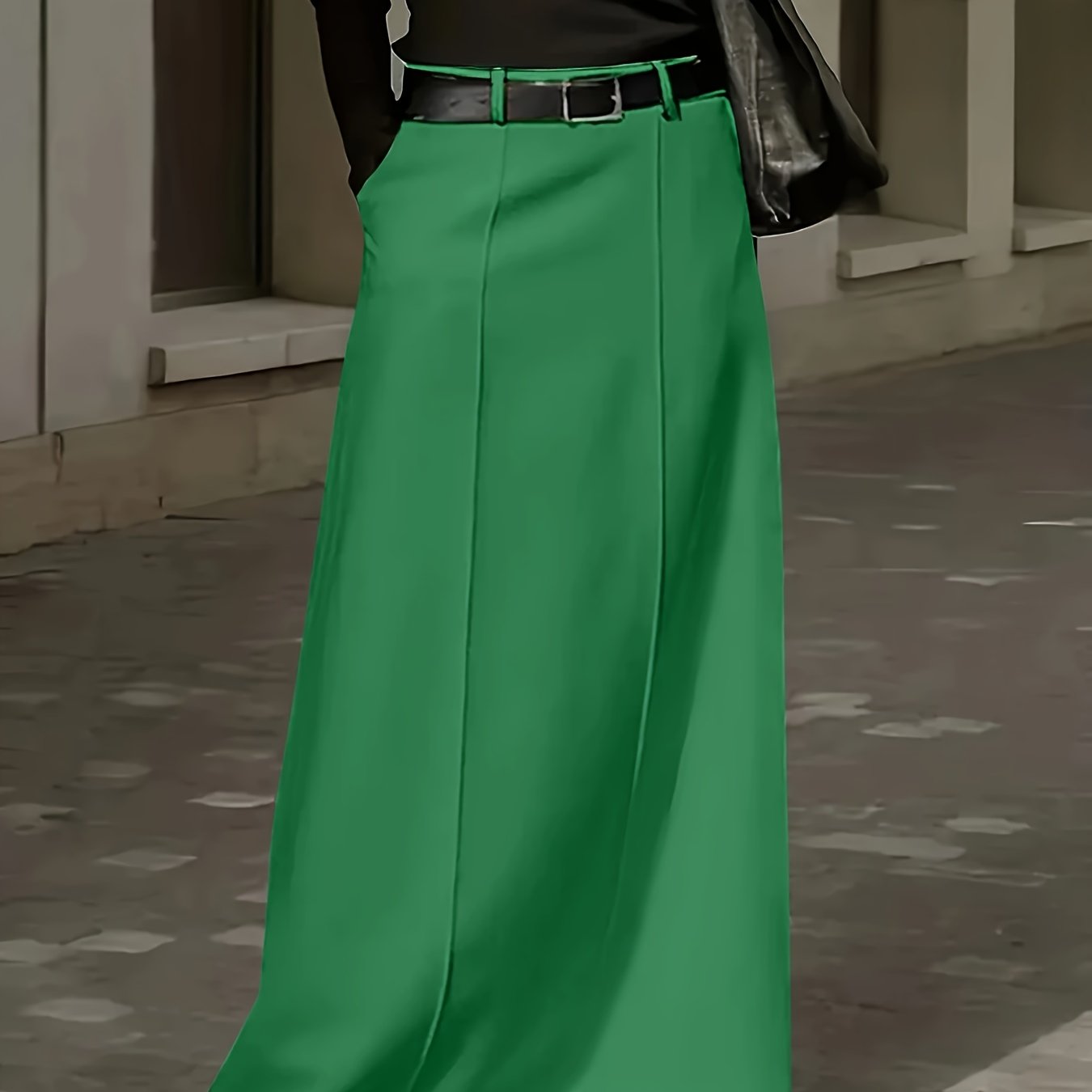 High-Waist Midi Skirt