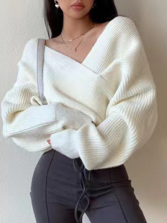 The Santa Monica Apparel™ | Elegant Retro Off-Shoulder Sweater