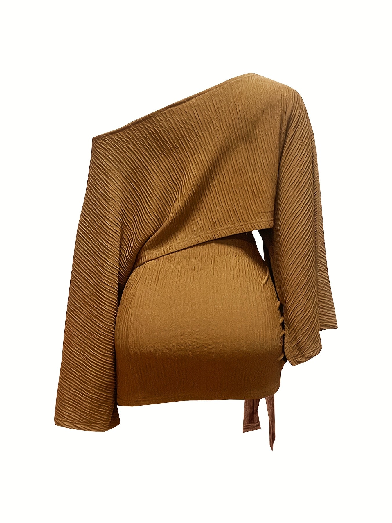 Off-Shoulder Top & Belted Skirt Set