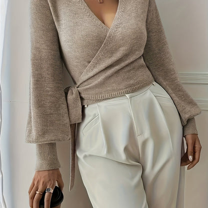 Asymmetric V-Neck Sweater