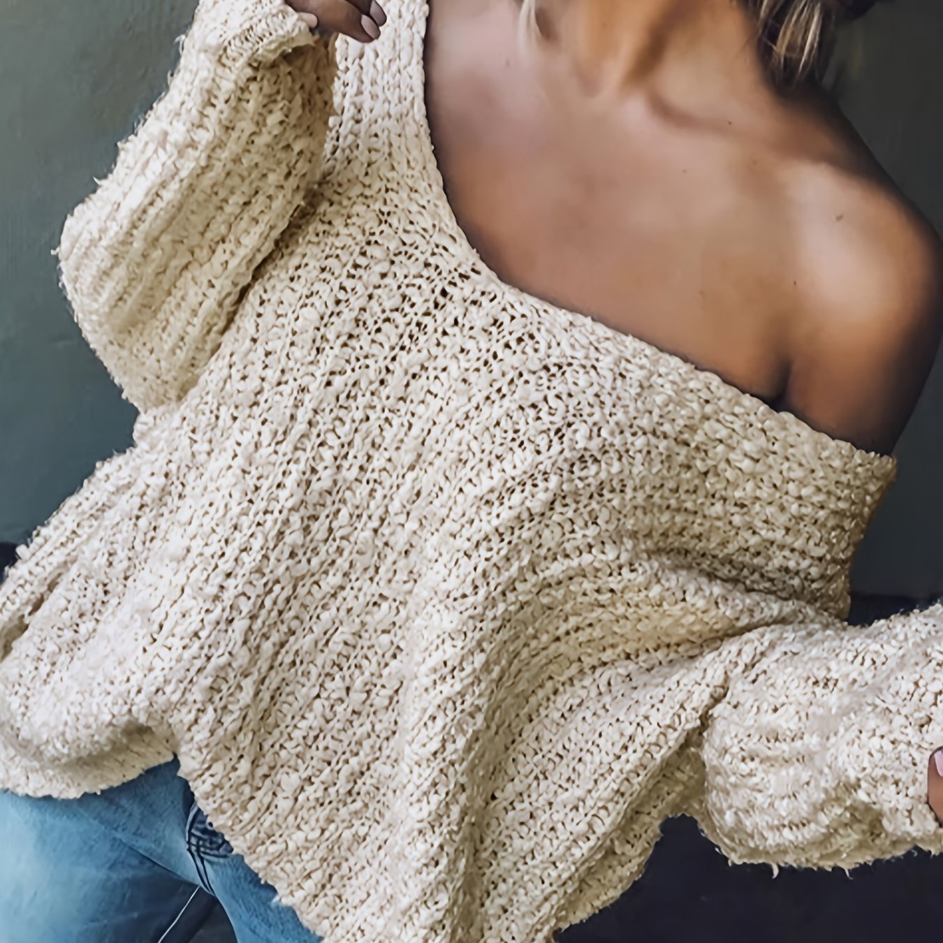 The Santa Monica Apparel™ | Strapless Hollow-Knit Sweater