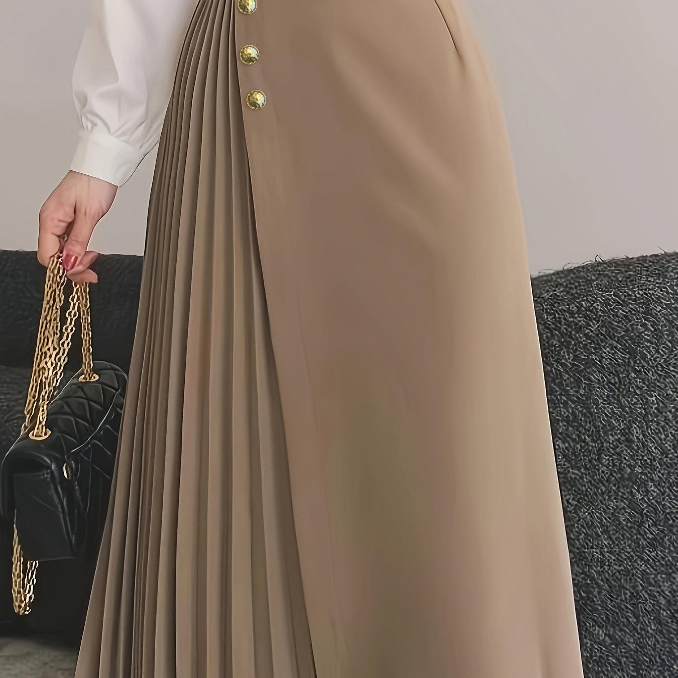 Pleated Midi Skirt