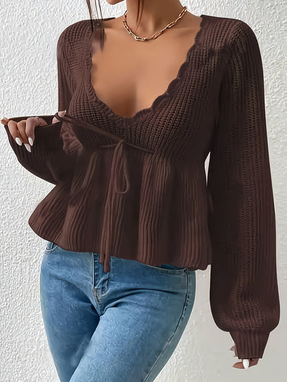 The Santa Monica Apparel™ | Drawstring V-Neck Sweater