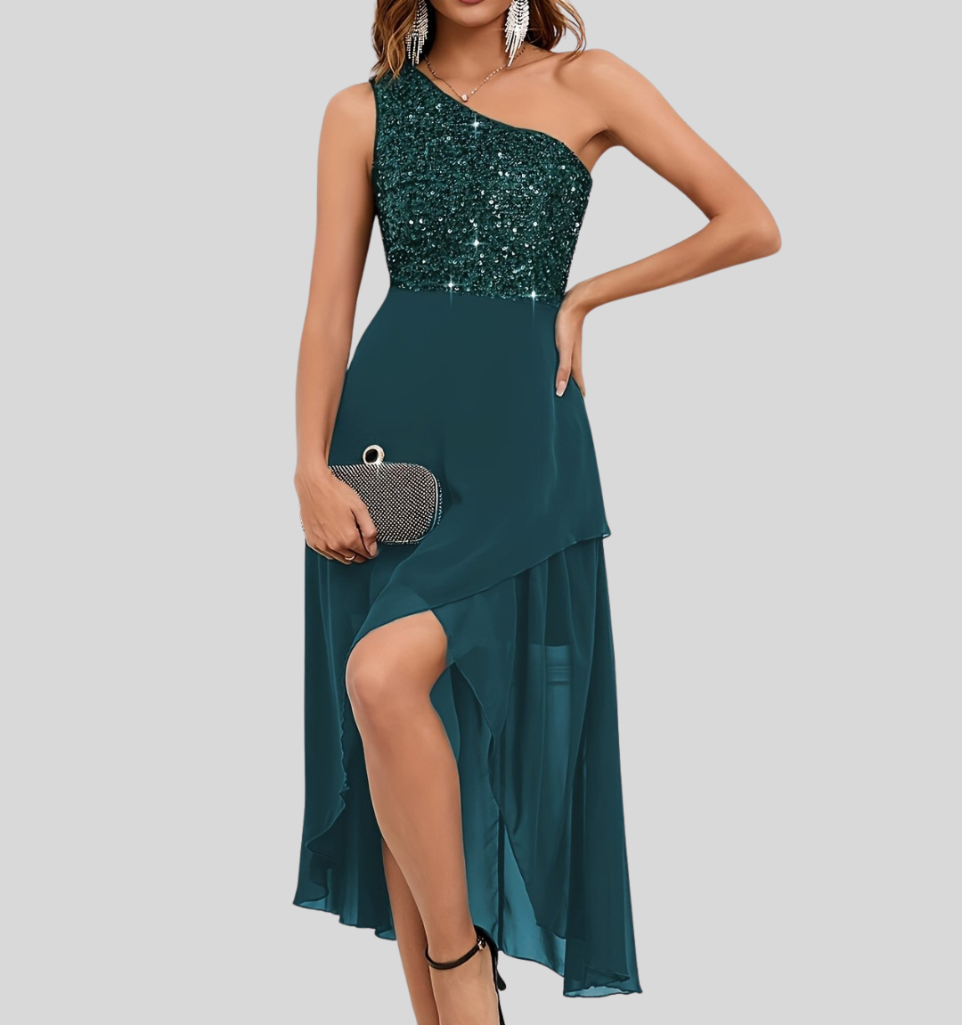 Sequin One-Shoulder Dress