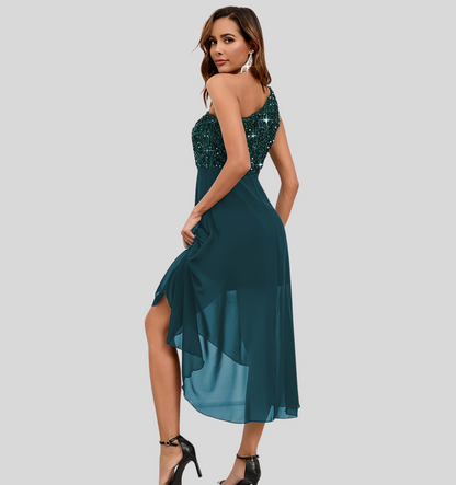 Sequin One-Shoulder Dress