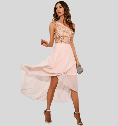 Sequin One-Shoulder Dress