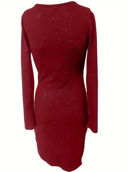 Bodycon Glitter Mesh Dress