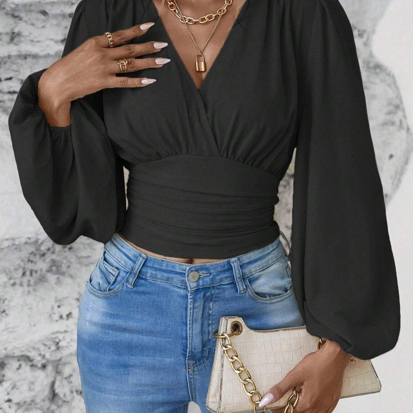 The Santa Monica Apparel™ | Classic V-Neck Blouse