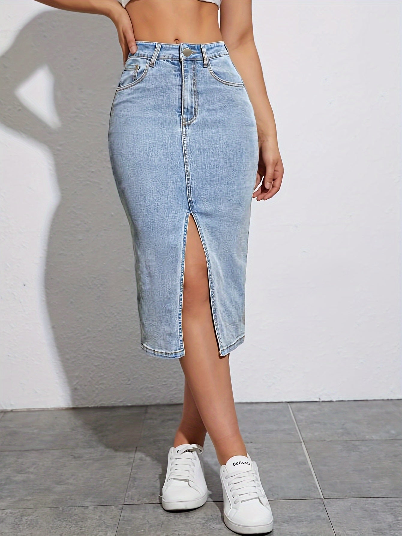 Denim Midi Skirt