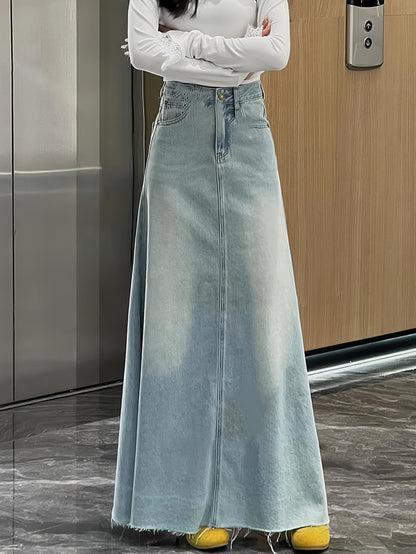 Long Denim Skirt