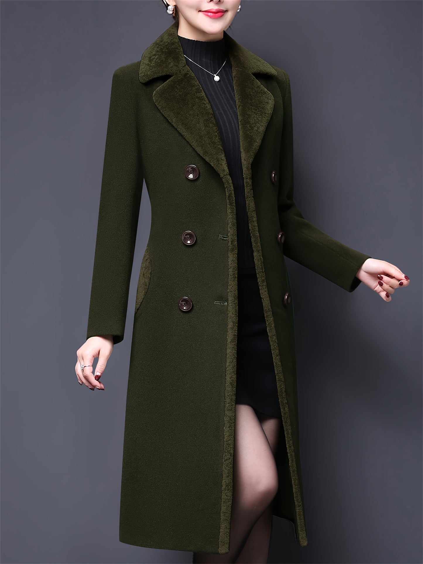 Double-Breasted Fur Coat