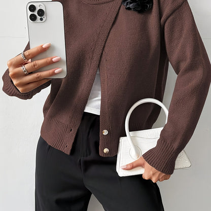 The Santa Monica Apparel™ | Polished Crewneck Button-Up Sweater