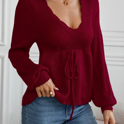 The Santa Monica Apparel™ | Drawstring V-Neck Sweater